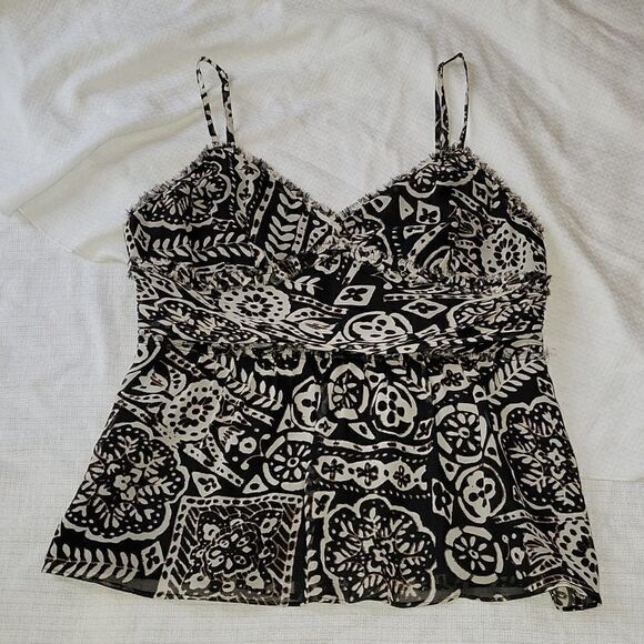 Express Design Studio Black Beige Sexy Camisole Tank Top Small Mint Condition - Picture 2 of 11